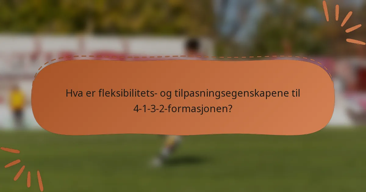 Hva er fleksibilitets- og tilpasningsegenskapene til 4-1-3-2-formasjonen?